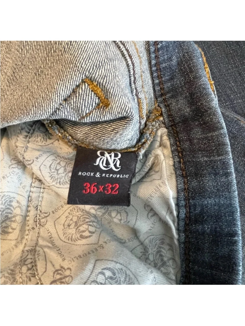 Rock Republic  Relaxed Straight Jeans Men's 36x32 Blue Cotton Faded